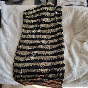 Black and gold sequin bumble bee dress